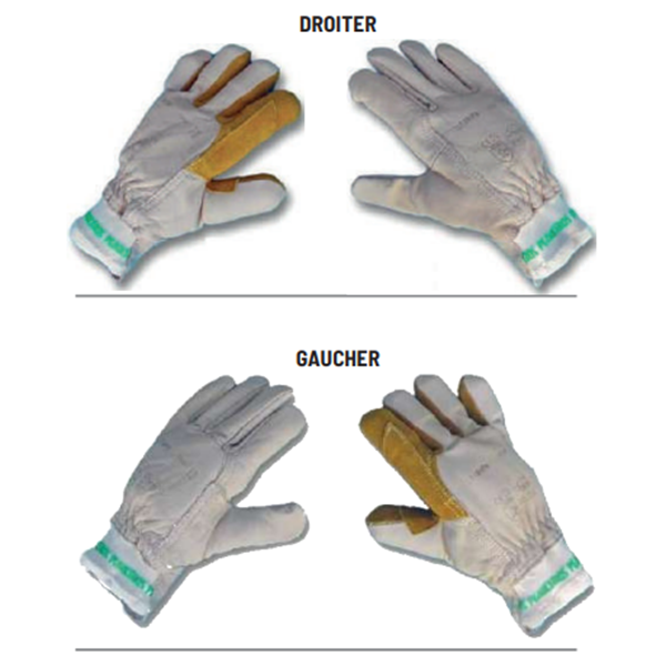 gants en cuir coque anti-écrasement
